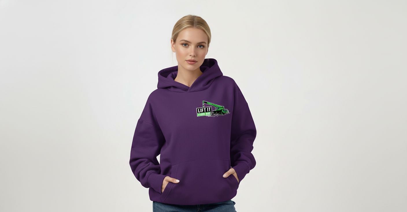 Purple Lift It Cranes Hoodie