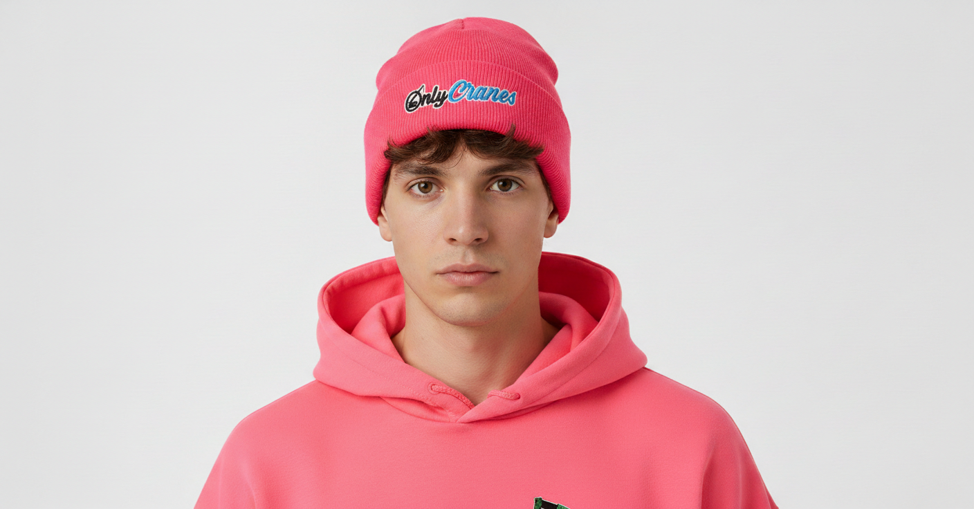 Neon Pink Only Cranes Hat